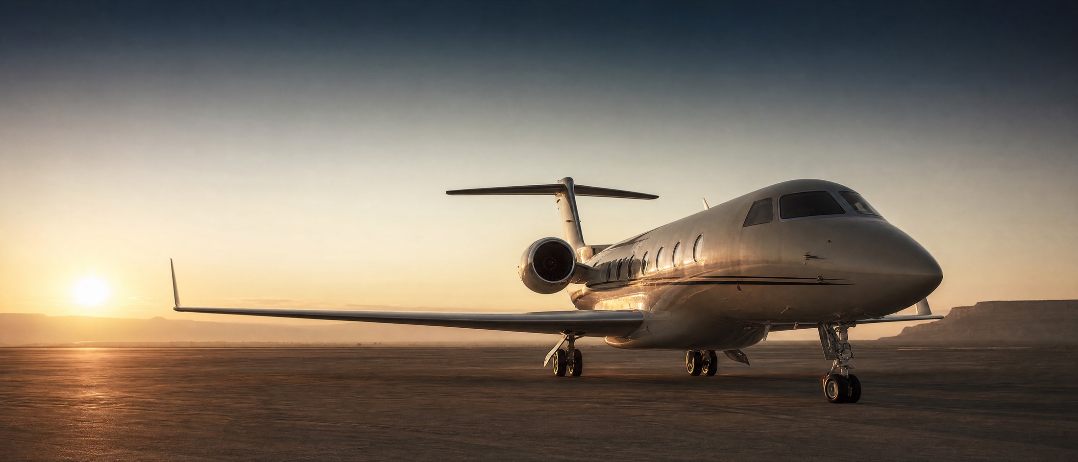 A private jet on the apron
