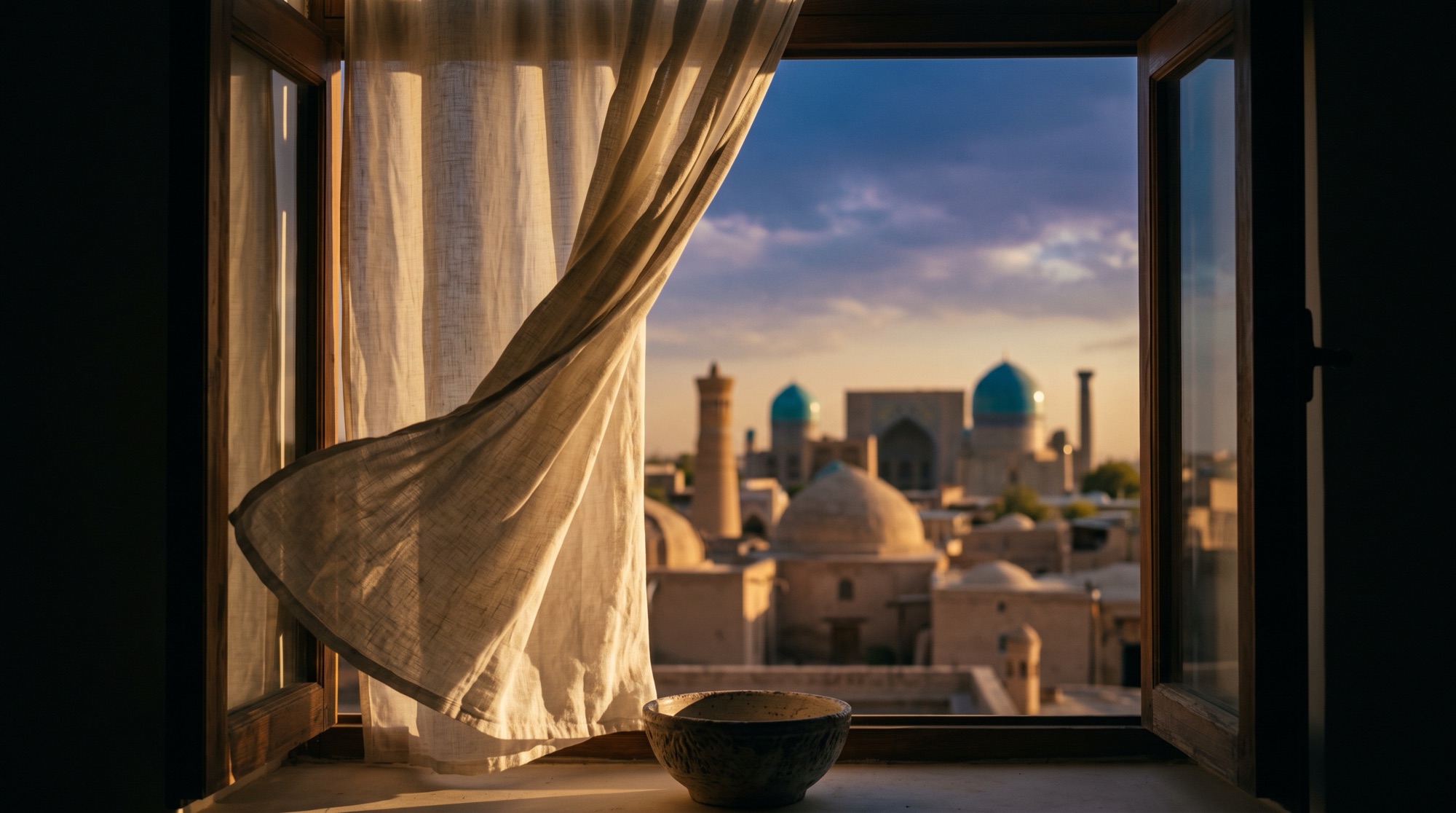 An open window, the city beyond